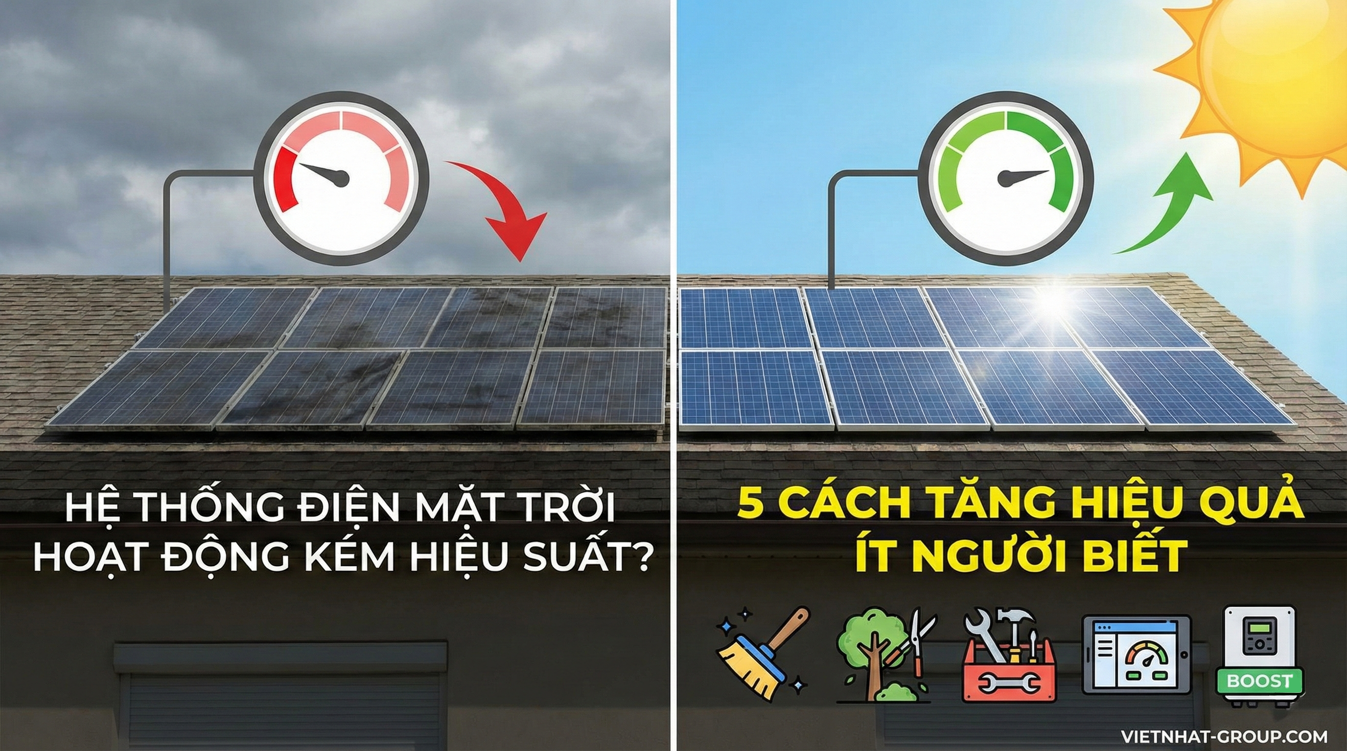 Hệ Thống Điện Mặt Trời Hoạt Động Kém Hiệu Suất? 5 Cách Tăng Hiệu Quả Ít Người Biết